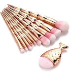 Handle Makeup Brush Set With Big Fish Tail 11 Pcs