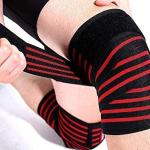 Knee Wraps and Wrist Band Support Straps 1 Pair Knee Band)