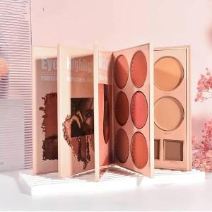 4-in-1 makeup book Eyeshadow, Highlighter, Blusher Contour, Powder Palette (Multicolour)