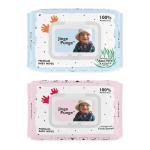 PREMIUM BABY WIPES WITH ALOE VERA, GRAPE FRUIT EXTRACT & VITAMIN E (72 wipes, Combo of 2)