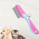 Flea Comb for Cat Dog, Stainless Steel Fine Tooth Flea Lice Tear Stain Remover Comb(2 Pcs).
