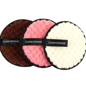 Makeup Remover Sponge Reusable Rounds Soft Facial Cleaning Puffs(Multicolor) 3 Piece
