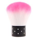 1 Pcs Soft Nail Cleaner Brush Mini Stainless Steel Handle Remove