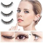 Black Handmade Natural Thick Long Polyester, 3 Pairs False Eyelashes