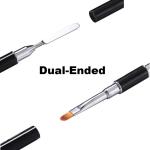 Poly Nail Gel Brush & Picker,Dual - Ended Stainless Steel Gel Nail Brush Tool  1 Pcs