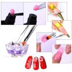 Poly Nail Gel Brush & Picker,Dual - Ended Stainless Steel Gel Nail Brush Tool  1 Pcs