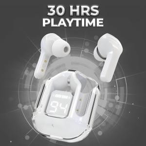 BT 5.3 Wireless Stereo Earphone Headphone with Transparent Charging Case in-Ear Headset.