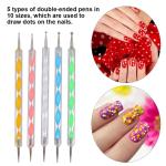 Pack of 5 Pcs Nail Art 2 way dotting Pen.