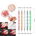 Pack of 5 Pcs Nail Art 2 way dotting Pen.