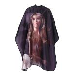 Professional Salon Cape Nylon Premium Printed Hair Cutting Cape Sheet (Black).1 Piece