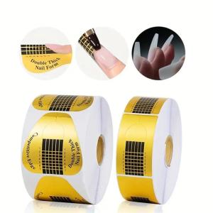 Poly Nail Gel Nail Forms Nail Extension Tips Guide Paper( 100 Sticker Roll) Pack of 1