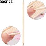 Orange Wood Nail Sticks Double Sided Cuticle Pusher Tool 100 Pcs