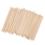 Orange Wood Nail Sticks Double Sided Cuticle Pusher Tool 100 Pcs