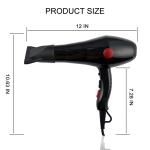Heavy Duty Hair Dryer Hot and Cold Hair Dryers with 2 Switch speed setting For Men, Hair Dryer For Women(Black)