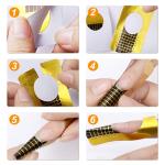 (Pack of 100) Nail Stencils,  Self-Adhesive for Gel Nails, Nail Extension Golden Stencils