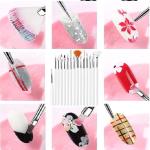 15 Pcs Cosmetic Nail Art Polish Painting Draw Pen Brush Tips   Tools Set(White).