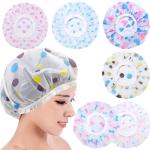 Shower caps 3 Pcs Waterproof Reusable Shower Caps for Women (Multicolour)