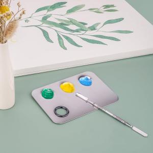 Stainless Steel Makeup mixing Palette with Spatula makeup artist tool.(Pack of 1).