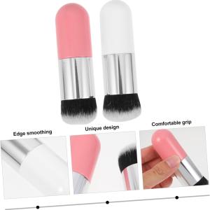 2 Pcs Liquid Foundation Brush Set, Pink Gold and Pink Silver, Face Makeup Brush