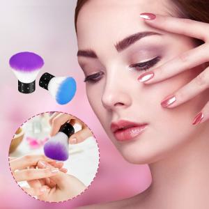 1Pcs Soft Nail Cleaner Brush Nail Art Mini Stainless Steel Handle Remove Dust