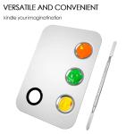 Stainless Steel Makeup mixing Palette with Spatula makeup artist tool.(Pack of 1).