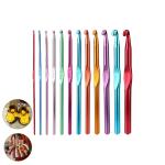 Aluminum Metal Crochet Hooks Set Pack of 10(multicolor).