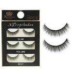 Black Handmade Natural Thick Long Polyester, 3 Pairs False Eyelashes