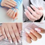 (Pack of 100) Nail Stencils,  Self-Adhesive for Gel Nails, Nail Extension Golden Stencils