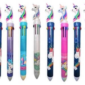 return gifts for kids unicorn multicolor 10 in 1 ball pen 2 Pcs