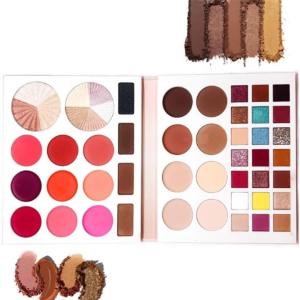 44 Color Professional Book Style Makeup Palette - Highlighter Contour Eyeshadow Blusher Eyebrow Included Face Color Gift Kit -