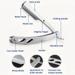Stainless Steel Straight Edge Folding Beard Shaving Blade Barber ( PACK OF 1 )