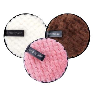 Makeup Remover Sponge Reusable Rounds Soft Facial Cleaning Puffs(Multicolor) 3 Piece