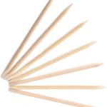 Orange Wood Nail Sticks Double Sided Cuticle Pusher Tool 100 Pcs