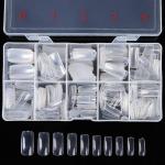 500 Pcs  Nail Tips, Fake Nails Artificial,  with Box With 5 Nail Glue.