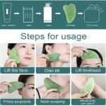 Green Roller Face Body Massager Natural Roller and  Stone set Facial Tool 1 Pcs