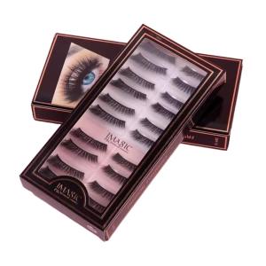 Professional Synthetic Fibers False Eyelashes, 3D Eyelashes Pack 10 Pairs of 1