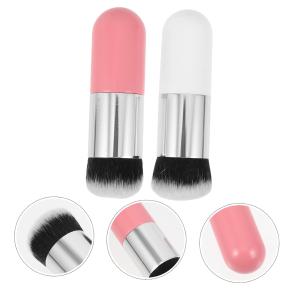2 Pcs Liquid Foundation Brush Set, Pink Gold and Pink Silver, Face Makeup Brush