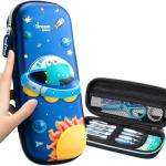 Pencil  Case for Boys 3D Cartoon Storage Pouch Pen Holder Box UFO Blue