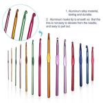 12pcs Crochet Hooks Set, Aluminium Knitting Crochet Needle Kit