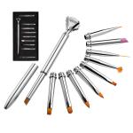 Nail Art Pen Brush Set (10 pieces) silver