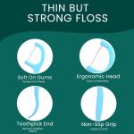 Flossers 3 in 1 Dental Floss Picks 30 Pcs flosser with tongue cleaner