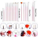 15 Pcs Cosmetic Nail Art Polish Painting Draw Pen Brush Tips   Tools Set(White).
