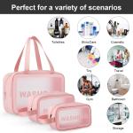 Make up Bag for Home & Travel, Toiletry Bag  (Set of 3 Light Pink)