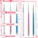 Premium 3 pcs of nail art detailing brush (Multicolor).