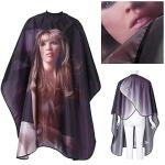 Professional Salon Cape Nylon Premium Printed Hair Cutting Cape Sheet (Black).1 Piece