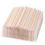 Orange Wood Nail Sticks Double Sided Cuticle Pusher Tool 100 Pcs