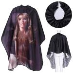 Professional Salon Cape Nylon Premium Printed Hair Cutting Cape Sheet (Black).1 Piece