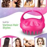 SKINPLUS Hair Scalp Massager Shampoo Brush with Soft Silicone Bristles (MULTICOLOUR) 1 Pcs