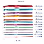 12pcs Aluminum Metal Crochet Hooks Set