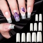500 Pcs  Nail Tips, Fake Nails Artificial,  with Box With 5 Nail Glue.